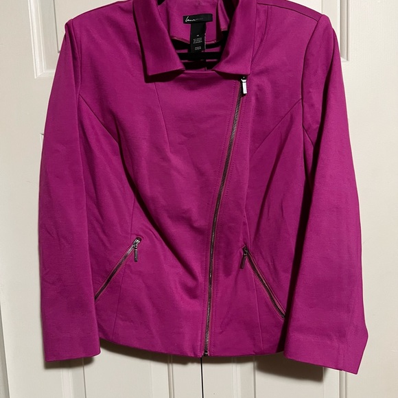 Lane Bryant Casual Career Jacket with zippers size 16 Fushia - Picture 11 of 14